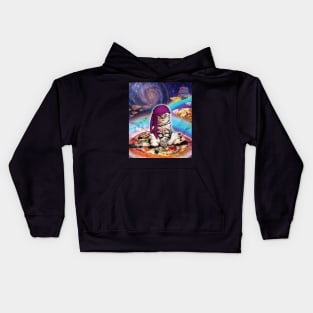 Space Pizza Cat Galaxy T-Shirt Kids Hoodie